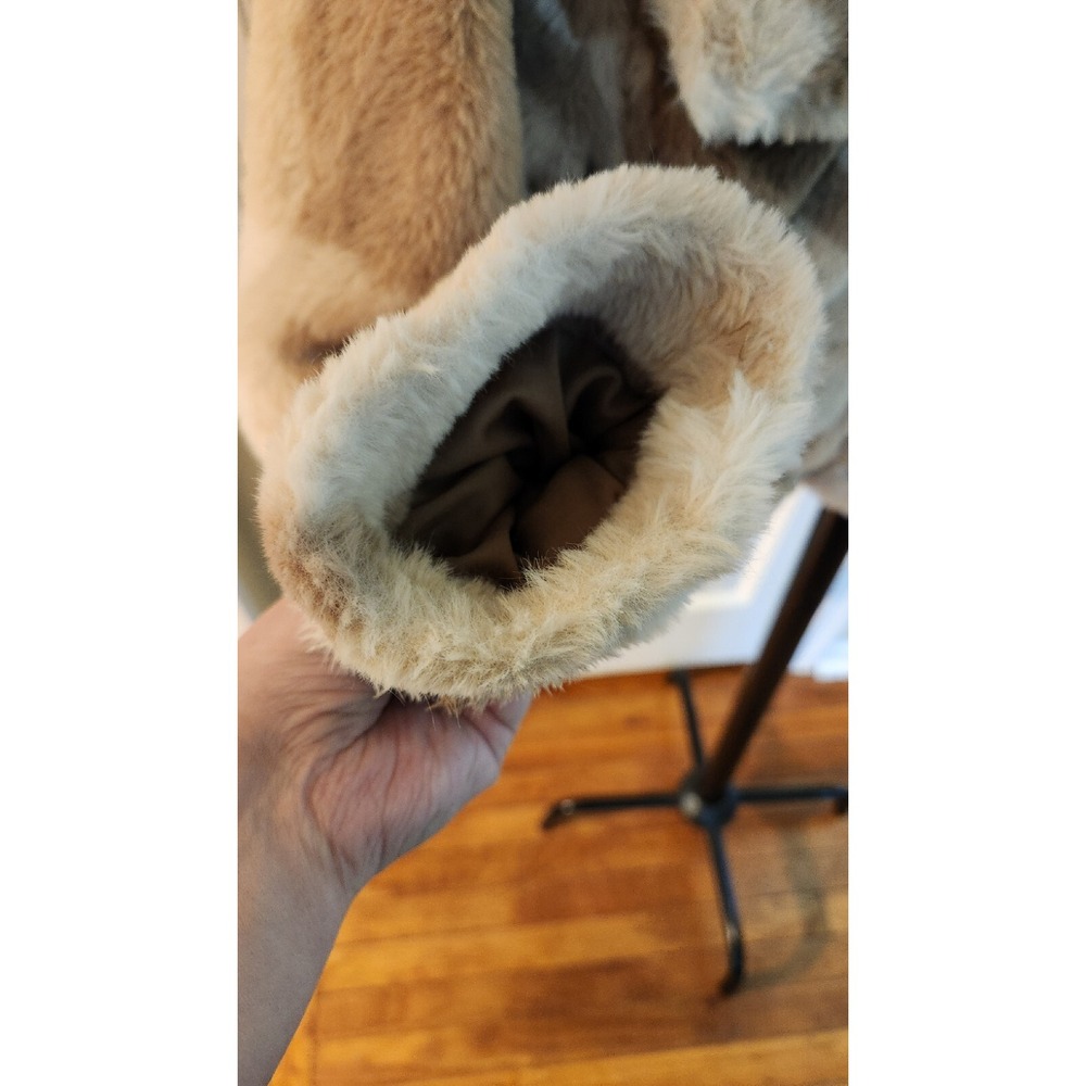 Jade & Ivory Faux Fur Jacket Womens Size S Brown Beige - Picture 7 of 9